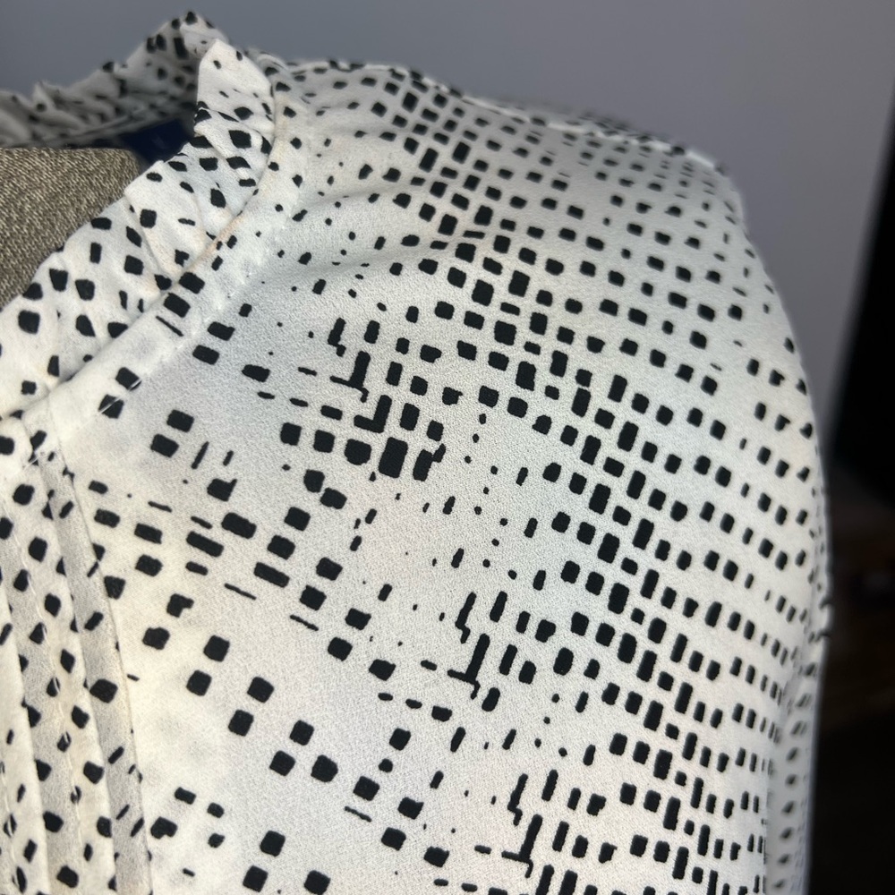 Apt. 9 White Blouse with Black Dot Print - Picture 4 of 16